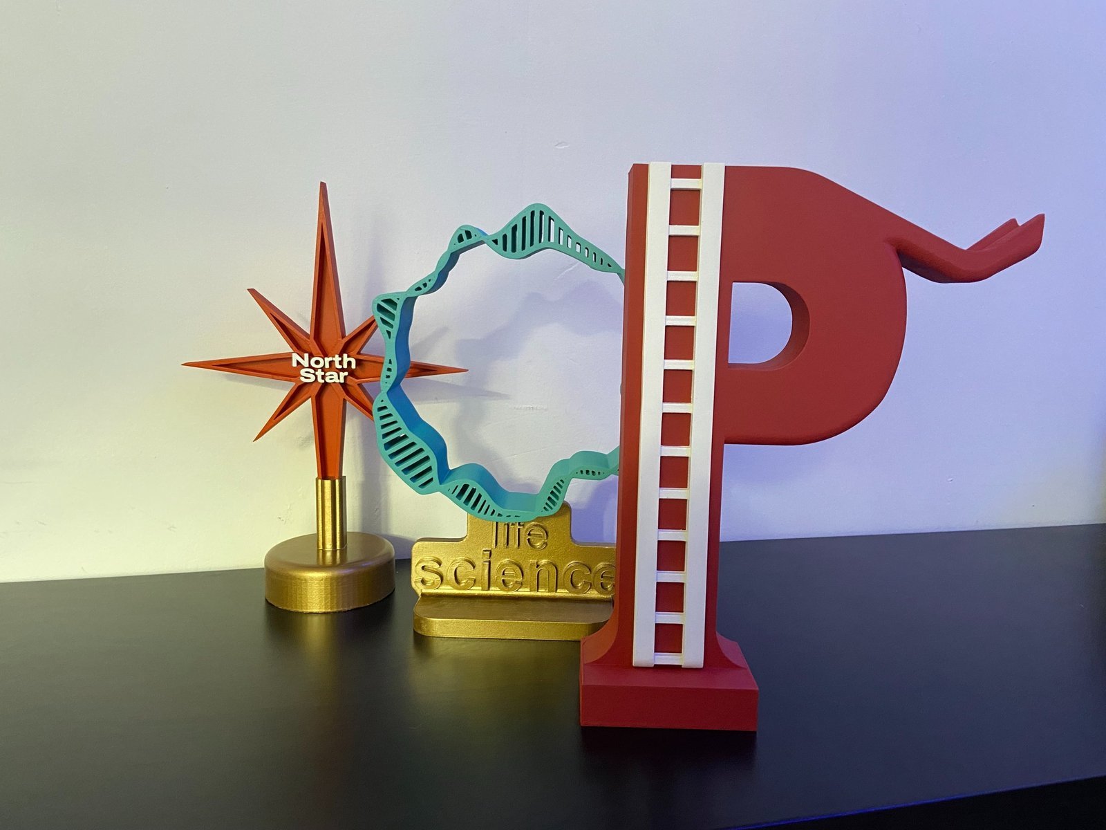 Custom trophies built for the TechBBQ event
